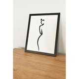 Modern Siyah Çerçeveli Kadın Silüetli Ahşap Tablo | 3D Katmanlı Dekor – 25x20 cm