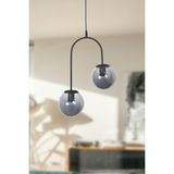 Modern Siyah Sarkıt Avize, Füme Cam, Salon, Mutfak, Yatak Odası, 2'li - Seçenek 1 - Ahşap