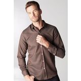 Modern Slim Fit Dar Kesim Armürlü Erkek Gömlek