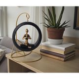 Modern Stil Askılı Sallanan Yoga Yapan Kadın Heykeli 18 cm Dekoratif Meditasyon Biblo Ev Ofis Süsü A