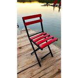 Modern Style Home Balkon Bahçe Mutfak Bistro Set Katlanır Masa-Sandalye 1 Adet - Kırmızı