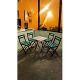 Modern Style Home Balkon Bahçe Mutfak Bistro Set Katlanır Masa-Sandalye Yeşil