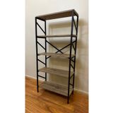Modern Style Home Metal Kitaplik 5 Rafli Cok Amacli Dosya Kitap Rafi Ofis Salon Raf 150 Cm Ceviz