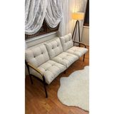 Modern Style Home Modern Avcılar Balkon, Bahçe, Cafe - Metal Kanepe Koltuk Takımı – 3’ Lü - Kare - 1