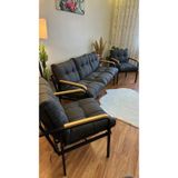 Modern Style Home Modern Avcılar Balkon, Bahçe, Cafe - Metal Kanepe Koltuk Takımı - 3+1+1 Antrasit Modernk034 Antrasit