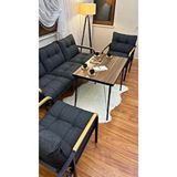 Modern Style Home Modern Sarıyer Balkon, Bahçe, Cafe - Metal Kanepe Koltuk Takımı - 3+1+1+masa Siyah