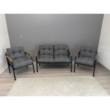 Modern Style Home Style Home Jüpiter Metal Kanepe Koltuk Takımı Antrasit Renkli Kare Şekilli Konforlu Kullanım - 3