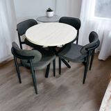 Modern Style Home Yeliz Mutfak Masa Takımı 4 Kişilik Sarı Mermer Desenli