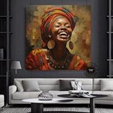 Modern tablo Afrika-amerikan Pop Art Kadın Tablosu – Renkli Soyut Duvar Sanatı