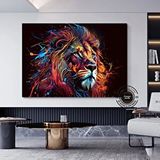 Modern tablo Aslan Baskılı Duvar Sanatı, Pop Art Baskı, Grafiti Kanvas, Aslan Kafa Duvar Sanatı