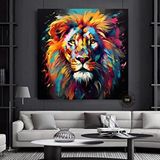 Modern tablo Aslan Duvar Sanatı Dekoru – Modern Pop Art Baskı; Büyük Renkli Duvar Baskıları; Soyut Hayvan Sanatı;