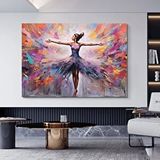 Modern tablo Balerin Graffiti Posteri – Dans Eden Balerin Duvar Sanatı; Sokak Sanatı Kanvas
