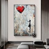 Modern tablo Balon Kız Pop Art Kanvas Baskısı