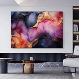 Modern tablo Büyük Lüks Kanvas, Duvar Sanatı Kanvas, Pembe Ve Altın Mermer Duvar Sanatı, Altın Parlak Poster