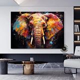 Modern tablo Fil Kanvas Tablo, Renkli Pop Art Fil Tablosu, Afrika Fil Dekoru