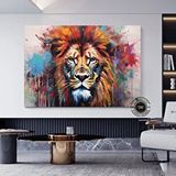 Modern tablo Graffiti Aslan Kanvas Baskısı; Renkli Kanvas Boyamalar; Ev Duvar Dekoru; Aslan Duvar Sanatı; Soyut A