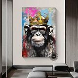 Modern tablo Graffiti Kanvas Baskısı; Büyük Pop Art Duvar Sanatı; Maymun Kanvası; Graffiti Baskı; Pop Art Resim B