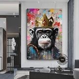 Modern tablo Graffiti Maymun Kanvas; Pop Art Baskı