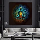 Modern tablo Hint Buddha Kanvas Poster Baskısı; Meditasyon; 7 Çakra; Yoga; Spor Temalı Duvar Sanatı; Oturma Ve Ya
