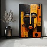 Modern tablo Kabile Maskesi Poster, Afrikalı Maske Kanvası, Etnik Duvar Dekoru