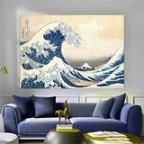 Modern tablo Katsushika Hokusai Eseri; Büyük Dalga; Japon Duvar Sanatı; Japon Kanvas; Japon Posteri