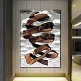 Modern tablo Mc Escher Tarzı Modern 3d Kanvas Posteri, İnsan Yüzü Temalı Hediyelik Kanvas