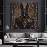 Modern tablo Mısır Tanrısı Anubis Duvar Sanatı, Anubis Çerçeveli Kanvas, Mısır Etnik Duvar Sanatı