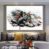 Modern tablo Özel Kurt Tablosu, Soyut Kanvas, Hayvan Duvar Sanat Baskıları, Ekstra Büyük Kanvas Duvar Sanatı