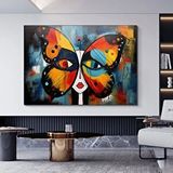 Modern tablo Pablo Picasso Stili Soyut Kelebek Kanvas Tablosu
