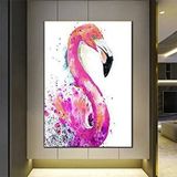 Modern tablo Pembe Flamingo Kanvası, Modern Büyük Boy Hayvan Duvar Posteri