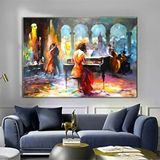 Modern tablo Piyanist Kadın Tango Posteri Duvar Sanatı, Müzisyen Baskısı, Reprodüksiyon Kanvas