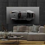 Modern tablo Porsche 911 Sport Gri Kanvas Duvar Sanatı Baskısı; Motivasyon Ofis Dekoru; Araba Posteri; Porsche Tu