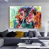 Modern tablo Renkli Aslan Kanvas; Aslan Tablosu; Aslan Duvar Sanatı; Aslan Posteri; Hayvan Duvar Sanatı; Hayvan P