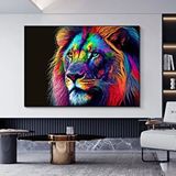 Modern tablo Soyut Kanvas Aslan Resmi, Renkli Aslan Tablosu Poster Baskısı, Duvar Dekoru, Oturma Odası İçin