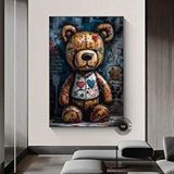 Modern tablo Teddy Ayı Duvar Sanatı; Graffiti Stil; Sokak Sanatı