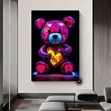 Modern tablo Teddy Ayı Duvar Sanatı; Graffiti Teddy Ayı; Sokak Sanatı; Graffiti Duvar Dekoru