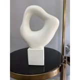 Modern Taş Biblo Soyut Dekoratif İskandinav Tarzı Biblo – Krem Minimalist Masaüstü & Konsol Objesi