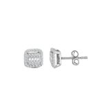 Modern Tasarım 0.50 Ct Baget Kare Tektaş Küpe