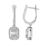 Modern Tasarım 0.65 Ct Baget Kare Tektaş Küpe