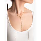 Modern Tasarım 18 Ayar Sarı Altın Kaplama 44 Cm Gümüş Y Kolye