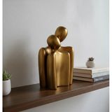 Modern Tasarım 2 Li Soyut Gold Dekoratif Obje - Kucaklaşan Aşıkları Simgeleyen Biblo