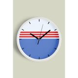 Modern Tasarım Duvar Saati - 25cm - Önü Camlı Beyaz Kasa - Sessiz Mekanizma, JH0412S25BKP