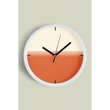 Modern Tasarım Duvar Saati - 25cm - Önü Camlı Beyaz Kasa - Sessiz Mekanizma, JH0413S25BKP