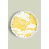Modern Tasarım Duvar Saati - 25cm - Önü Camlı Beyaz Kasa - Sessiz Mekanizma, JH0469S25BKP