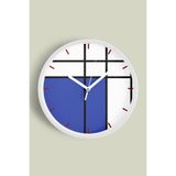 Modern Tasarım Duvar Saati - 25cm - Önü Camlı Beyaz Kasa - Sessiz Mekanizma, JH0561S25BKP