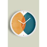 Modern Tasarım Duvar Saati - 30cm - Önü Camlı Beyaz Kasa - Sessiz Mekanizma, JH0612S30BKP