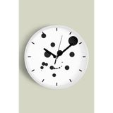 Modern Tasarım Duvar Saati - 35cm - Önü Camlı Beyaz Kasa - Sessiz Mekanizma, JH0596S35BKP