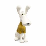 Modern Tasarım Köpek Biblo Figür Seti - Antrasit, Gold ve Kırmızı Dekoratif Ev Aksesuarı Alk4557 (Beyaz)