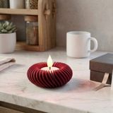 Modern Tasarım LED Tealight Yuvarlak Kırmızı Mumluk – Dekoratif Masa Üstü Aksesuarı Kırmızı