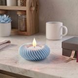 Modern Tasarım LED Tealight Yuvarlak Mavi Mumluk – Dekoratif Masa Üstü Aksesuarı Mavi